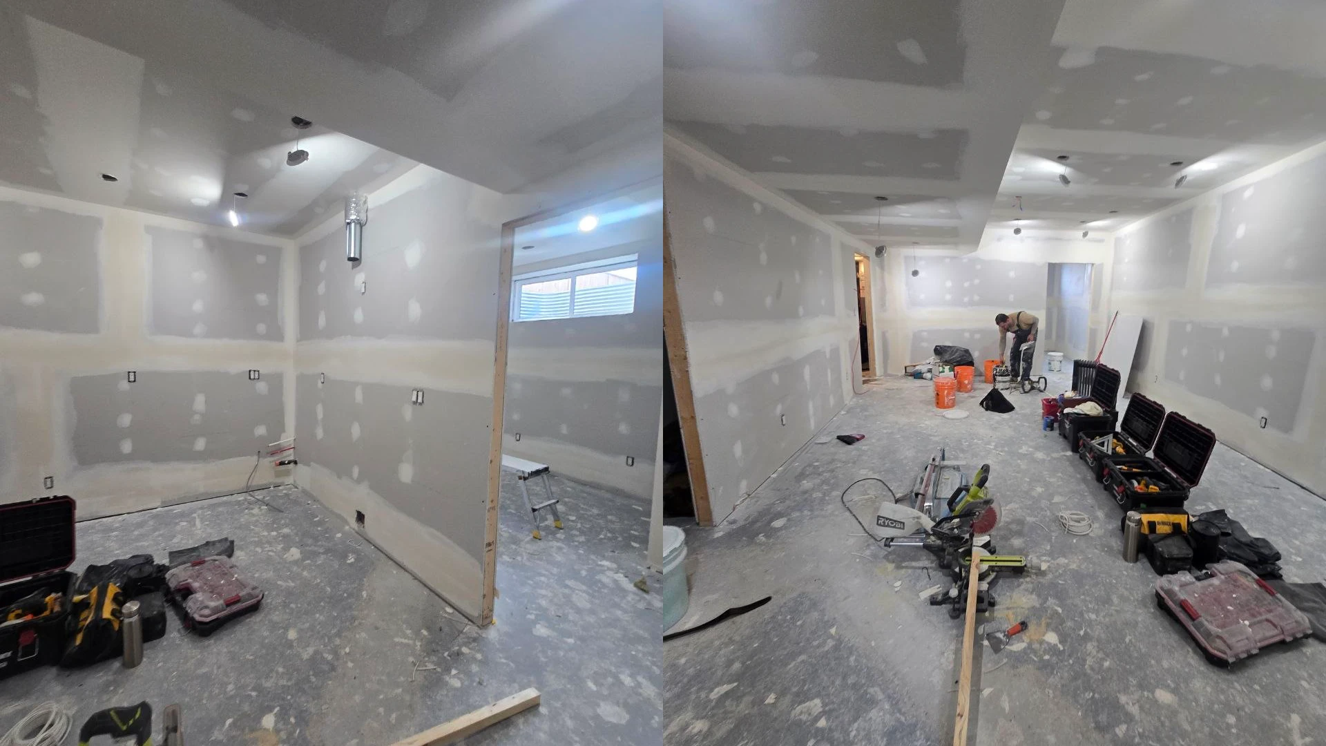 Basement before — bare and under construction